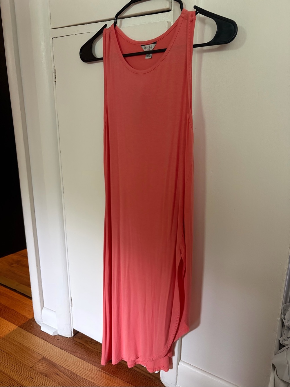 Guess Coral Pink Sleeveless Midi Dress